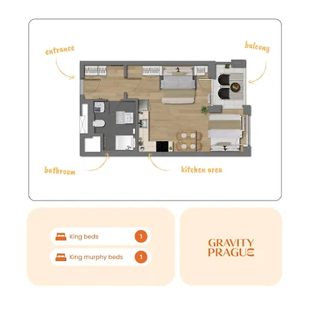 Yellow - Balcony, Free Parking, By Gravity